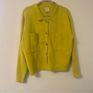 Sioni Size XL Mustard Rayon Blend Button-Up Cardigan Sweater Super Soft in EUC